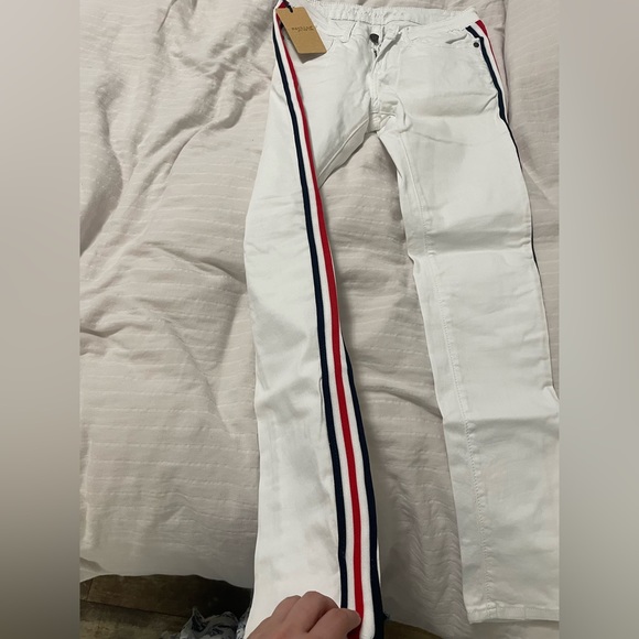 Machine Pour Neuf Mode white jeans with stripes, size USA 28, EU 42 - Picture 3 of 5